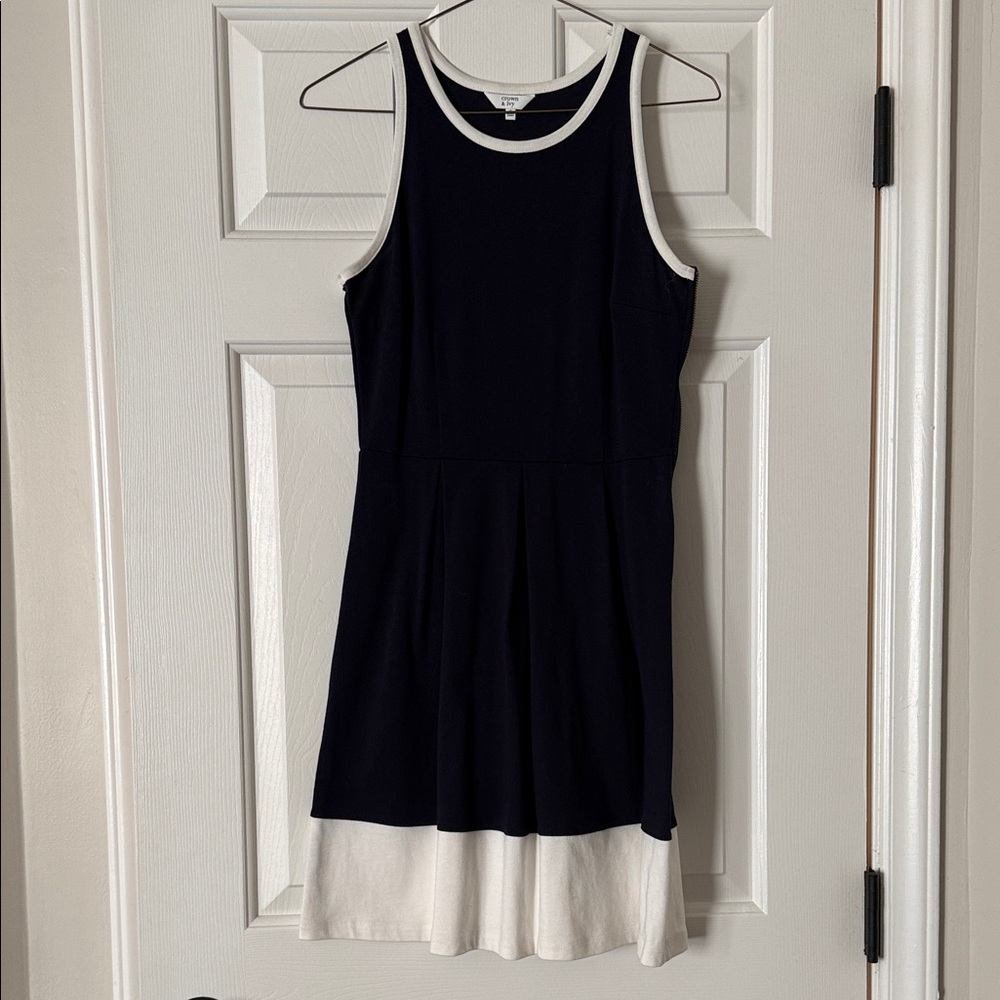 Crown & Ivy Navy and White Trim Knee Length Dress